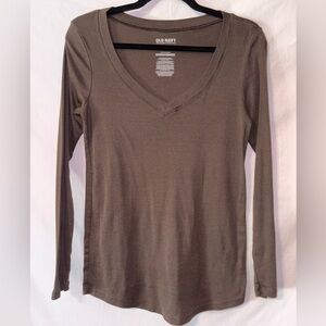 Old Navy Women's Taupe V-Neck Blouse